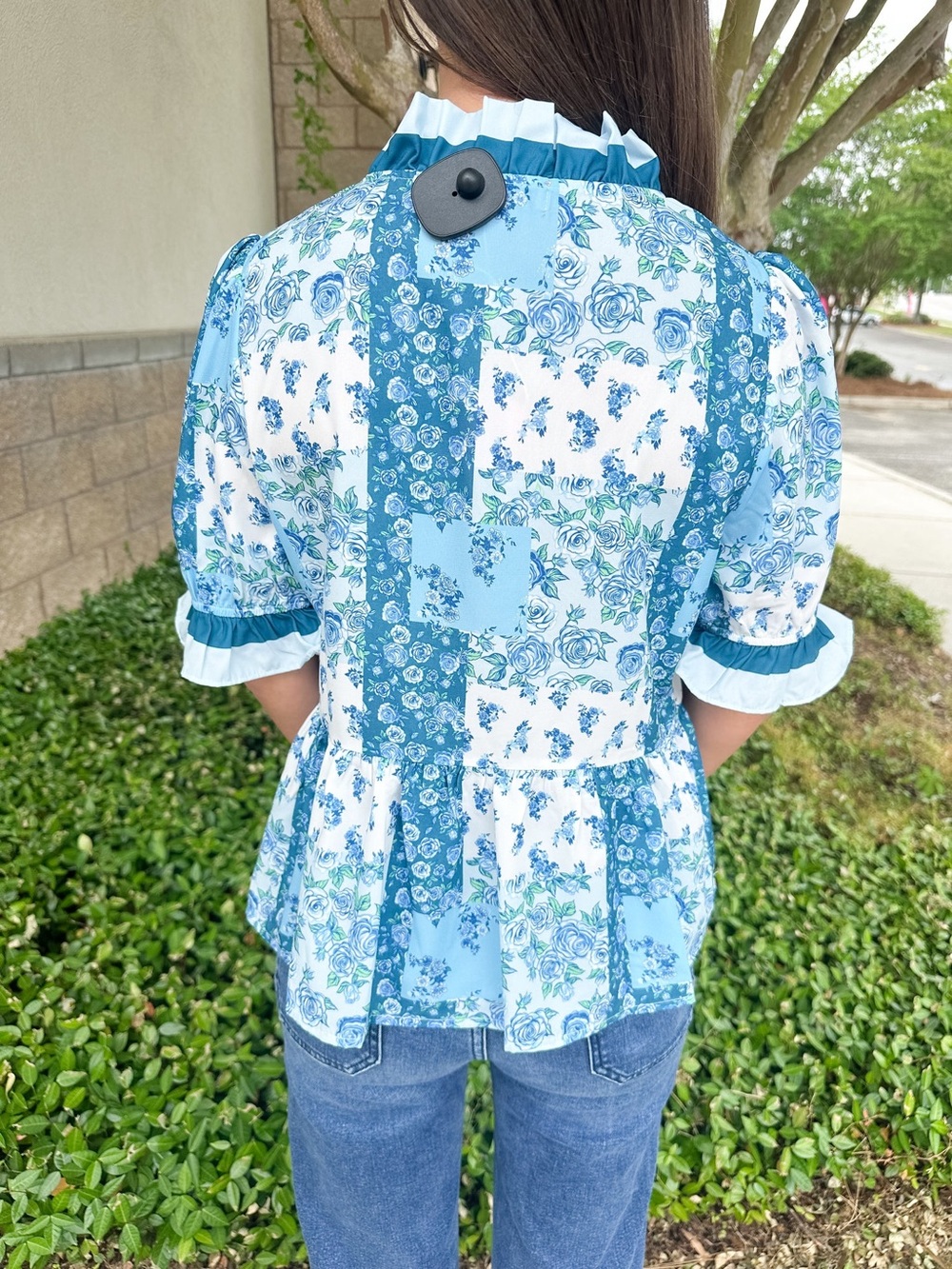 Simply southern Sweet Puff Top - Blue Patch - Picture 4 of 4